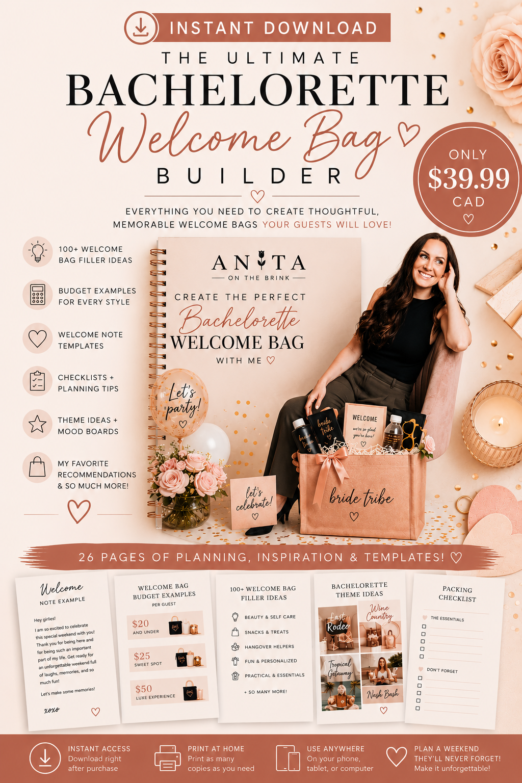 Bachelorette Welcome Bag Planner